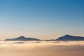 Tops of mountains in clouds Royalty Free Stock Photo