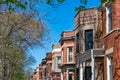 The Tops of a Row of Similar Brick Homes in the North Center Neighborhood of Chicago