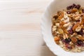 topview of bowl of muesli Royalty Free Stock Photo