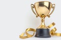 Topview champion trophy cup isolated on white background Royalty Free Stock Photo