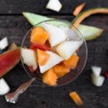 Topview melon fruit salad Royalty Free Stock Photo