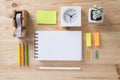 Topview of office stuff. Royalty Free Stock Photo