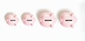 Topview of piggy bank or piggybank family Royalty Free Stock Photo