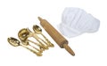 Toque Blanche with a Rolling Pin and Goldware