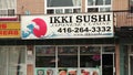 tor, canada - July 1, 2023: small independent sushi restaurant ikki sushi japanese cuisine storefront,.