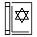 Torah book icon, outline style