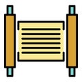 Torah papyrus icon color outline vector