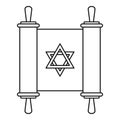 Torah papyrus icon, outline style