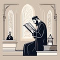 Torah reading isolated cartoon vector illustration. Jewish people reading Torah Royalty Free Stock Photo