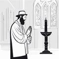 Torah reading isolated cartoon vector illustration. Jewish people reading Torah Royalty Free Stock Photo