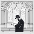 Torah reading isolated cartoon vector illustration. Jewish people reading Torah Royalty Free Stock Photo