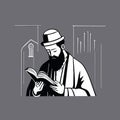 Torah reading isolated cartoon vector illustration. Jewish people reading Torah Royalty Free Stock Photo