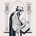 Torah reading isolated cartoon vector illustration. Jewish people reading Torah Royalty Free Stock Photo