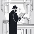 Torah reading isolated cartoon vector illustration. Jewish people reading Torah Royalty Free Stock Photo