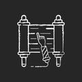 Torah scroll chalk white icon on black background Royalty Free Stock Photo