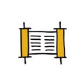 Torah scroll doodle icon, vector illustration Royalty Free Stock Photo