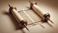 Torah Scroll with Intricate Hebrew Script