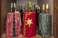 Torah scrolls housed in the holy ark in the sanctuary of the Great Synagogue in Tbilisi, Georgia