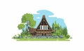 Toraja House flat illustration Royalty Free Stock Photo