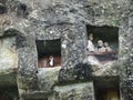 Toraja traditional rock tombs at Lemo