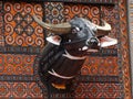 Toraja village, Celebes, Sulawesi, Indonesia. Detail of the house. Royalty Free Stock Photo