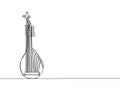 Torban one line art. Continuous line drawing of music, instrument, folk, musical, ukrainian, culture, acoustic, ethnic Royalty Free Stock Photo