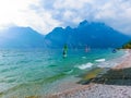 Torbole -A windsurfing on Lake Garda in Torbole