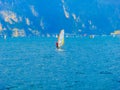 Torbole -A windsurfing on Lake Garda in Torbole Royalty Free Stock Photo