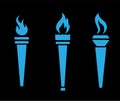 Set torch olympic blue collection flaming