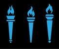 Set torch blue collection flaming