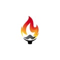 Torch fire logo vector icon, Olympic flaming torch logo