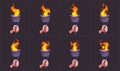 Torch fire sprite for game. Flame frame sequence