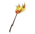 Torch. Fire stick. Vector illustration. .magic items