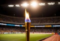 Torch Flame Burning, Stadium Games Night Event, Sport Competition Royalty Free Stock Photo