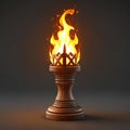 Torch with flame on dark background. Vector illustration. Eps 10 Royalty Free Stock Photo