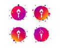 Torch flame icons. Fire flaming symbols. Vector
