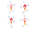 Torch flame icons. Fire flaming symbols. Vector