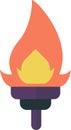 Torch flame illustration in minimal style Royalty Free Stock Photo