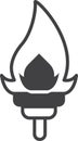 Torch flame illustration in minimal style Royalty Free Stock Photo