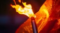 Fire Resistance Testing Torch Flame Analysis of Protective Textiles and Safety Standards Royalty Free Stock Photo