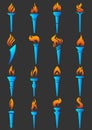 Torch flame logo templates. Symbols