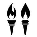 Torch flame vector icon