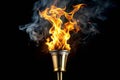 Torch with Flames on Black Background Royalty Free Stock Photo
