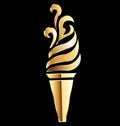 Torch golden flame logo