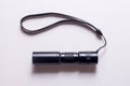 LED aluminium flashlight. Black torch.