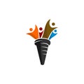 Torch Human flame Illustration Template Icon