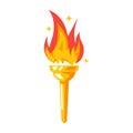 Torch icon. Fire symbol olympic games. Royalty Free Stock Photo