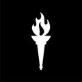 Torch icon isolated on black background Royalty Free Stock Photo