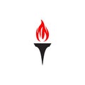 Torch icon logo design inspiration vector template