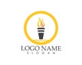 Torch icon logo vector illustration
